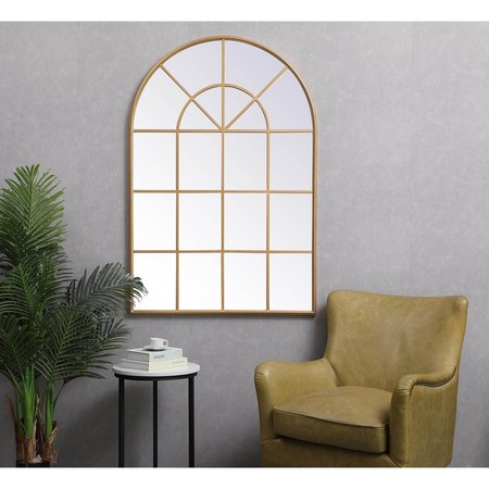 Elegant Decor Metal Windowpane Mirror 36 Inch X 53 Inch In Brass MR613653BR